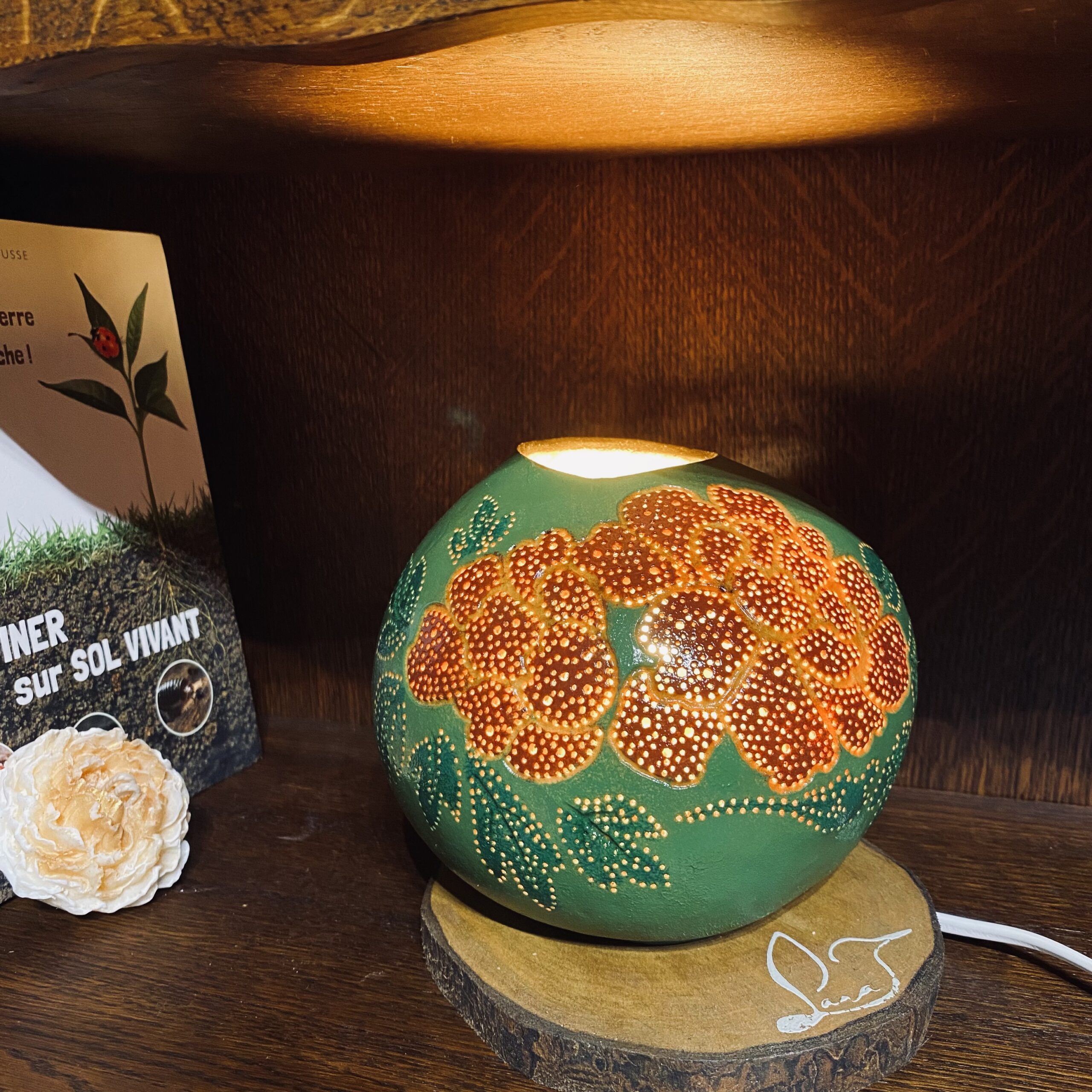 Moyenne - Motifs floraux - vert et rouge – Image 4