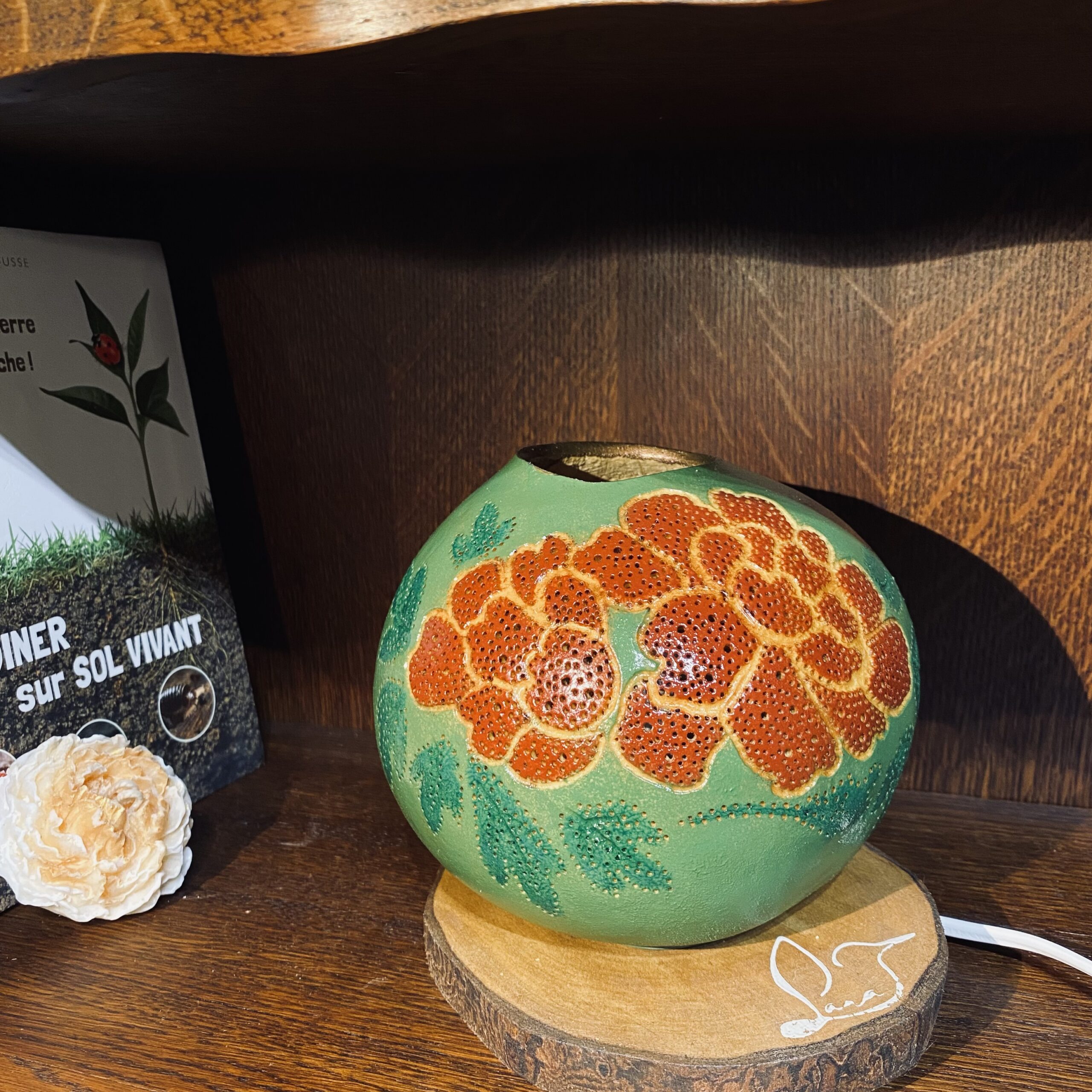 Moyenne - Motifs floraux - vert et rouge – Image 10