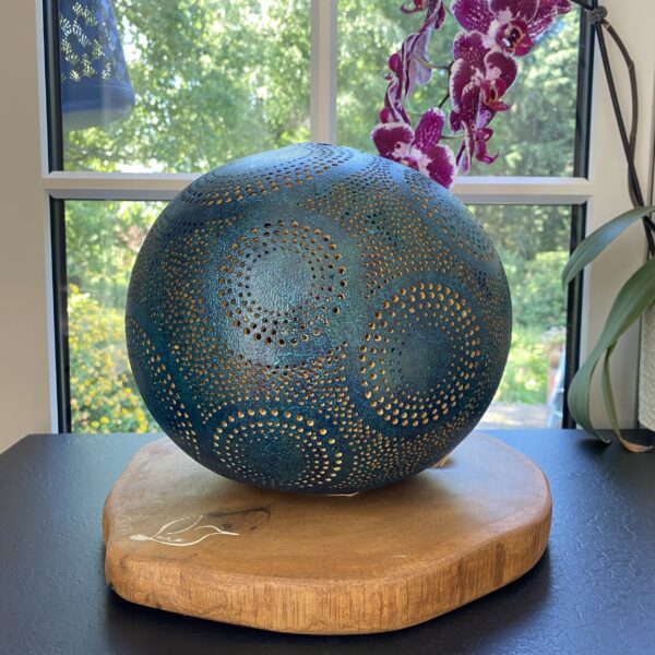 Grande - Motifs circulaires - Bleu turquoise foncé – Image 3