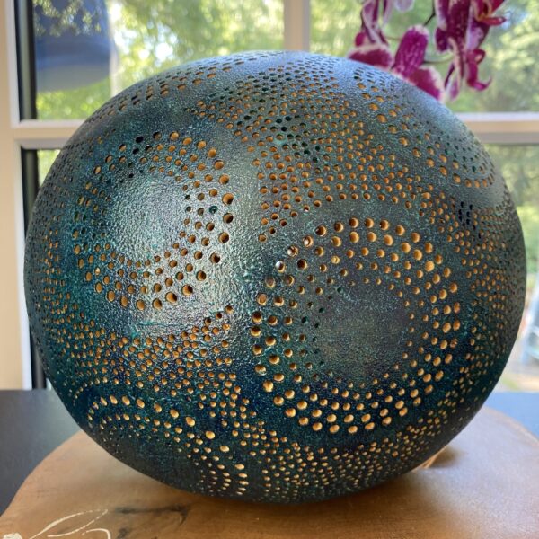 Grande - Motifs circulaires - Bleu turquoise foncé – Image 7