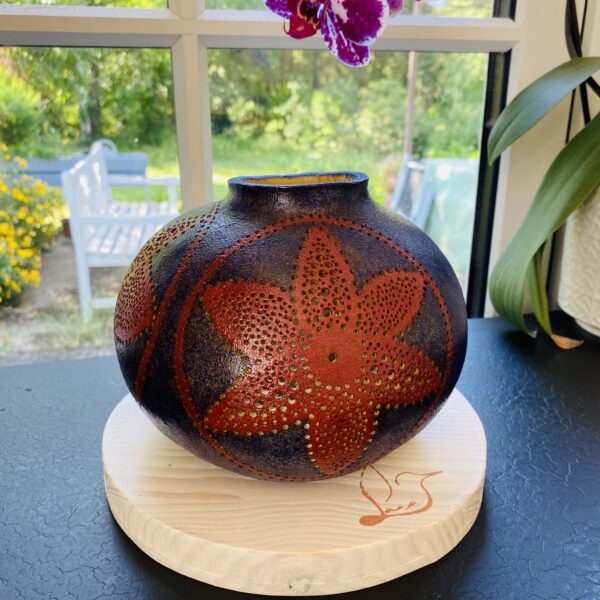 Moyenne - Motif floral - rouge et violet – Image 2