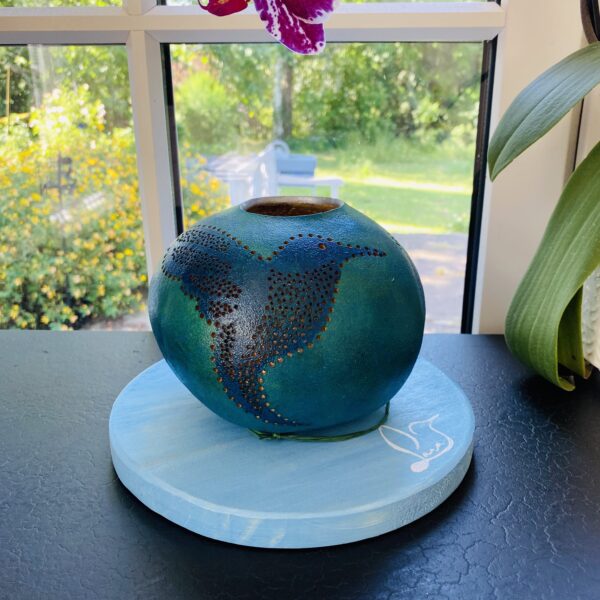 Petite - Motif colibri - Bleu turquoise et foncé – Image 2