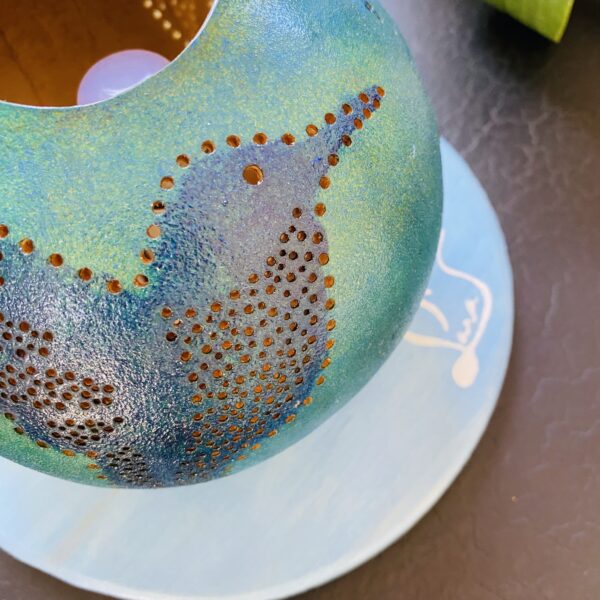 Petite - Motif colibri - Bleu turquoise et foncé – Image 4