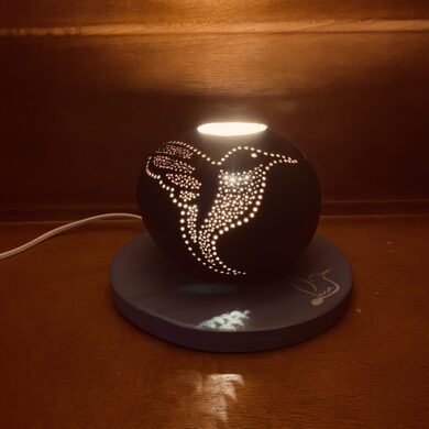 Petite - Motif colibri - Bleu turquoise et foncé