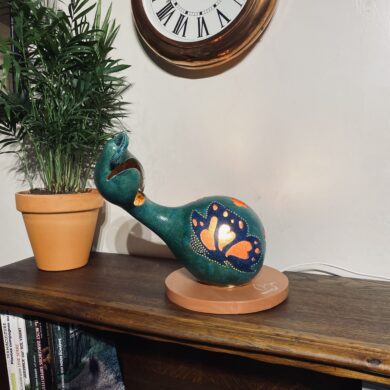 Moyenne - motif papillon - bleu turquoise et bleu foncé