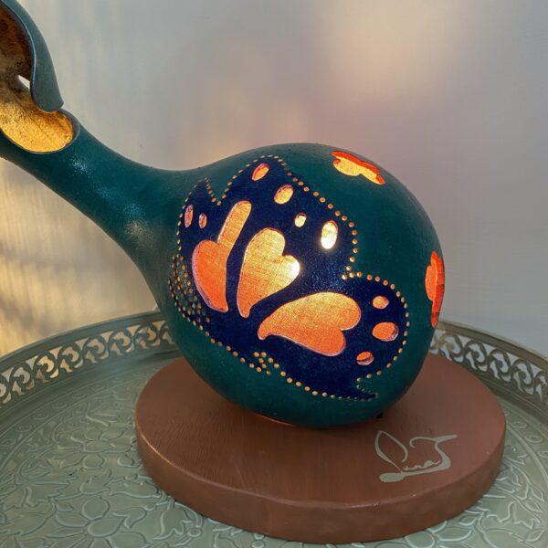 Moyenne - motif papillon - bleu turquoise et bleu foncé – Image 2