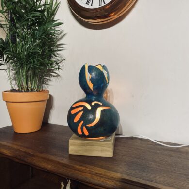 Moyenne-motif colibri - bleu turquoise et rose