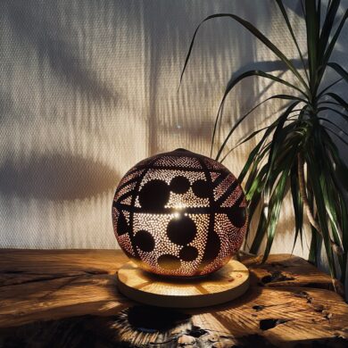 Grande - Abstraction géométrique - rouge cassis et jaune de Provence