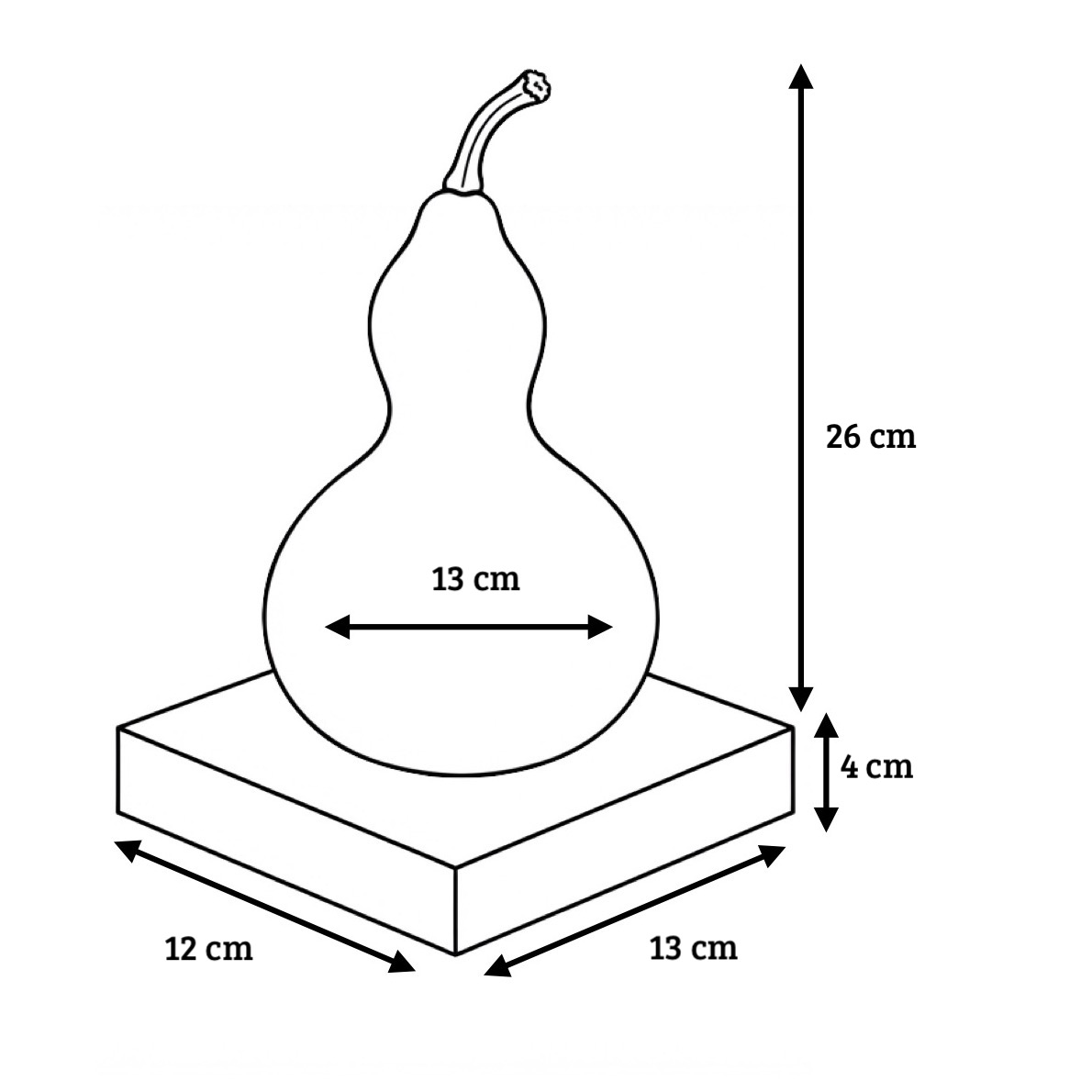 Lampe en calebasse - Collection Épurée - Pièce unique - Création artisanale française - socle en Chêne Massif - H 30 cm – Image 5